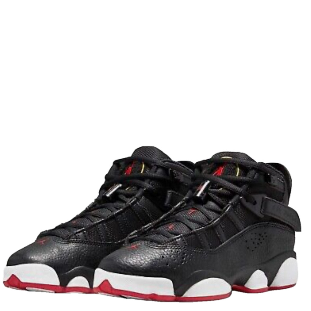 Jordan Kids Black and Red High-Top Sneakers